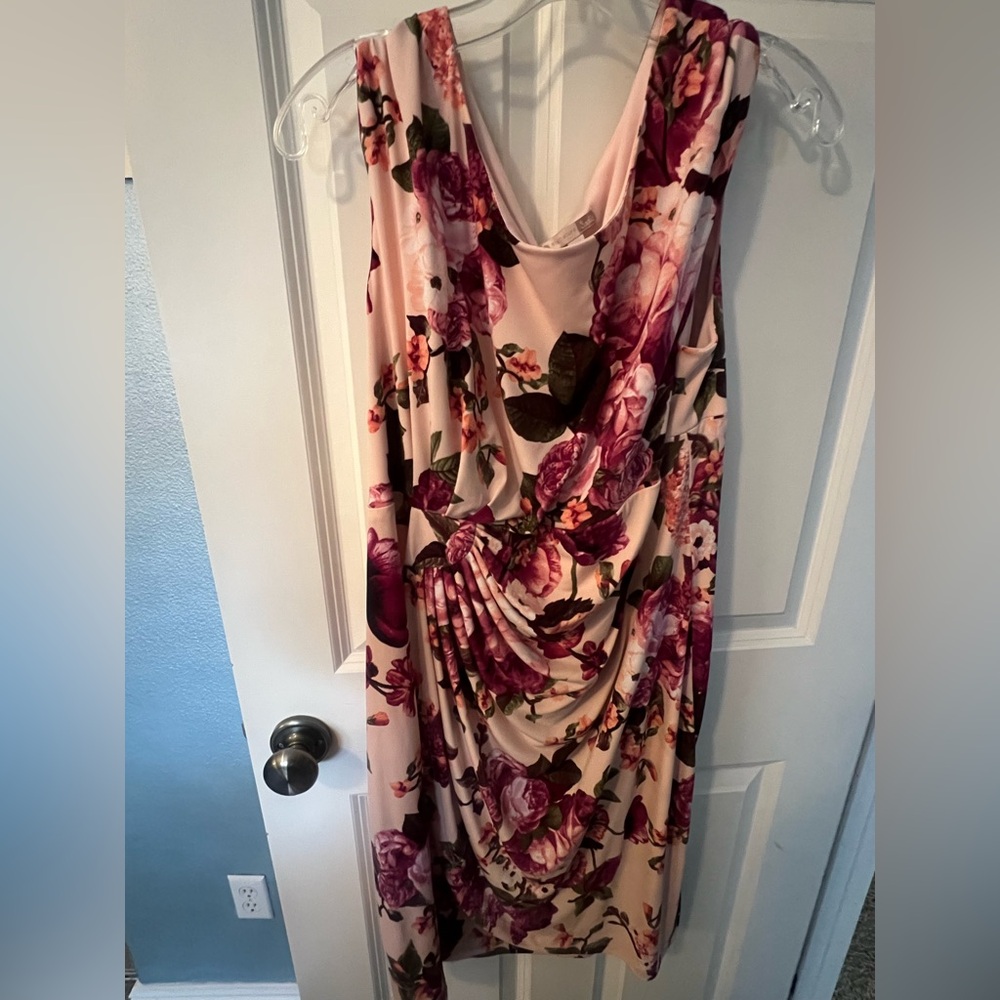 Floral Sleeveless Ruched Dress